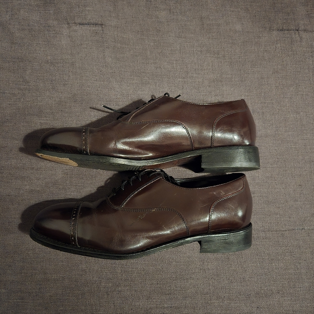 Florsheim Brown Leather Cap Toe Oxford Shoes | Lace-Up Dress Shoes | men’s 10.5